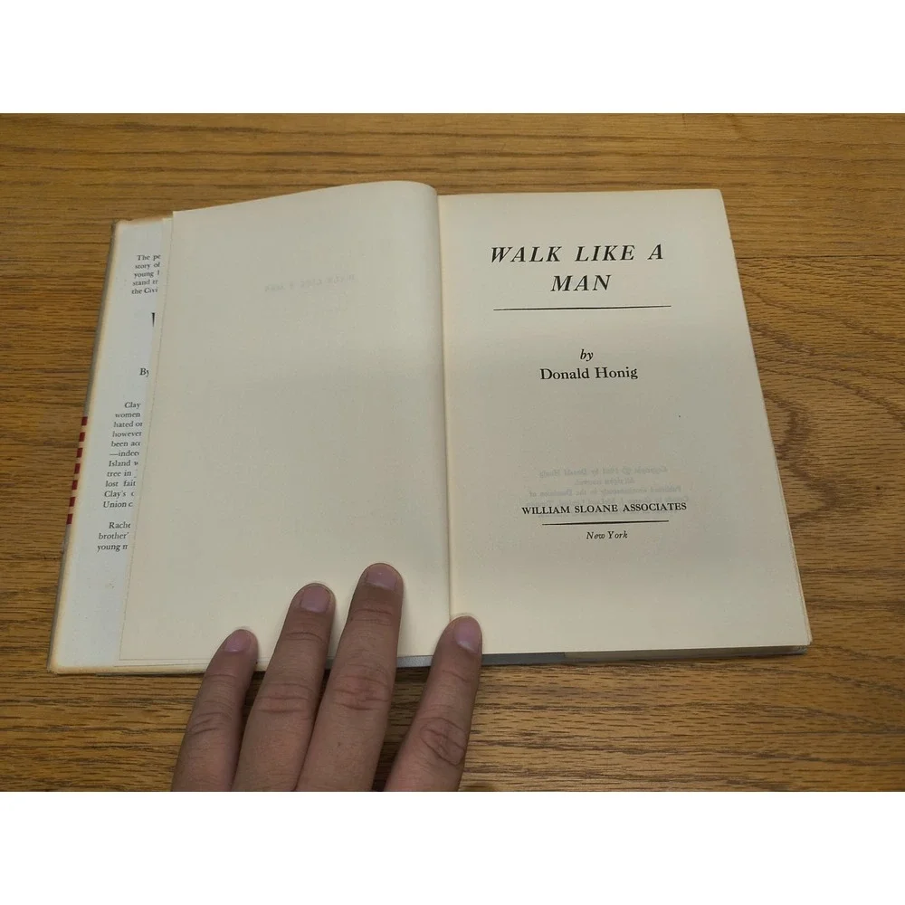 Walk Like A Man by Donald Honig 1961 William‎ Sloane Associates HC/DJ